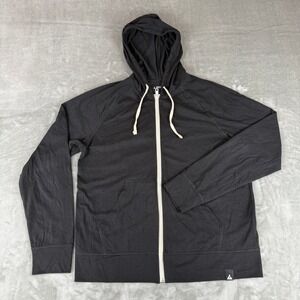 American Giant Lightweight Full Zip Hoodie Mens Large Black $85 USA New NWOT